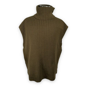 Theory Womens Bosley Fine Haven Sweater Turtleneck Tunic Brown Olive Petite S